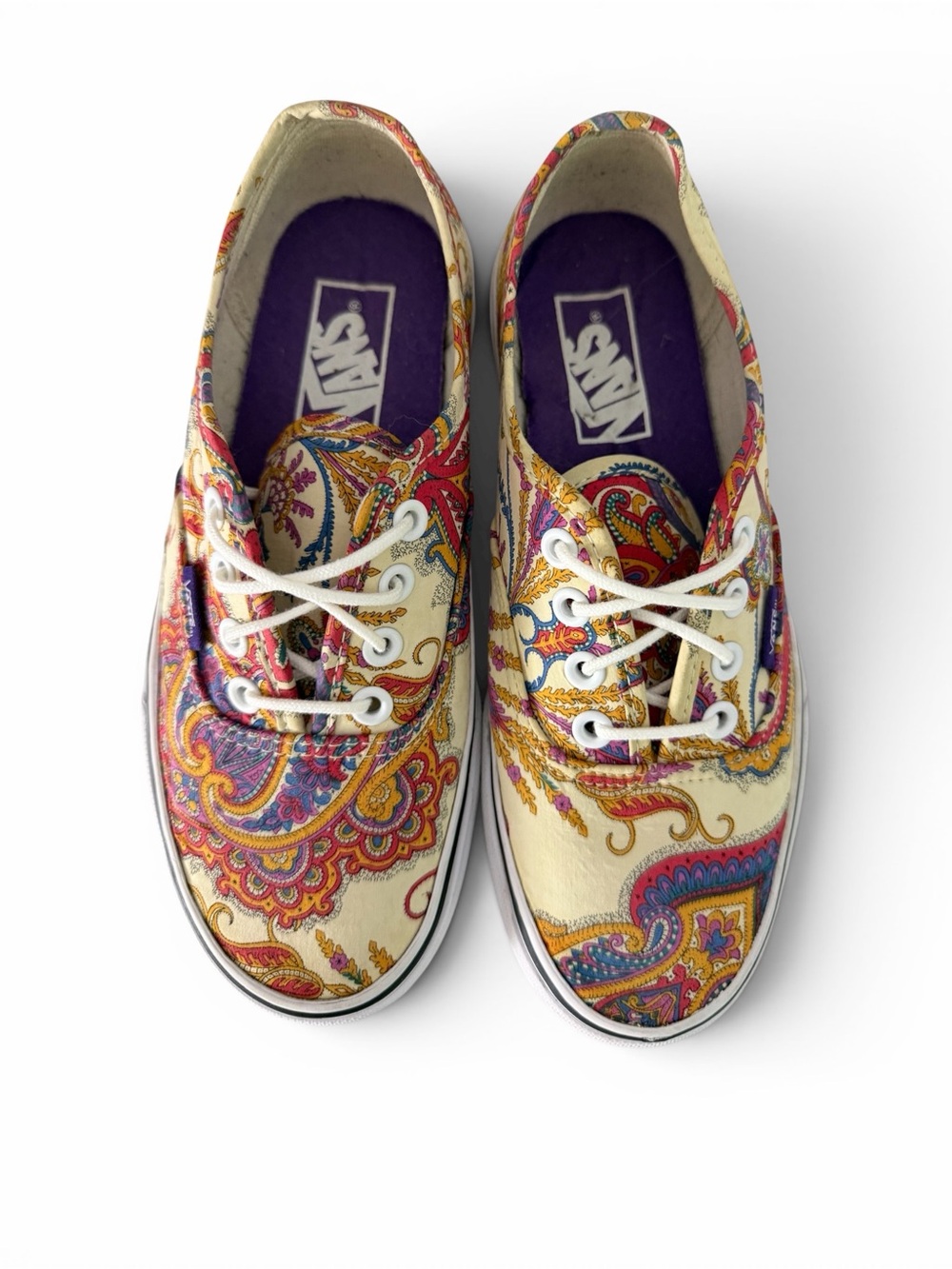 VANS Flower Paisley/Cream Authentic Liberty Canvas Sneakers size 6 - Picture 6 of 10
